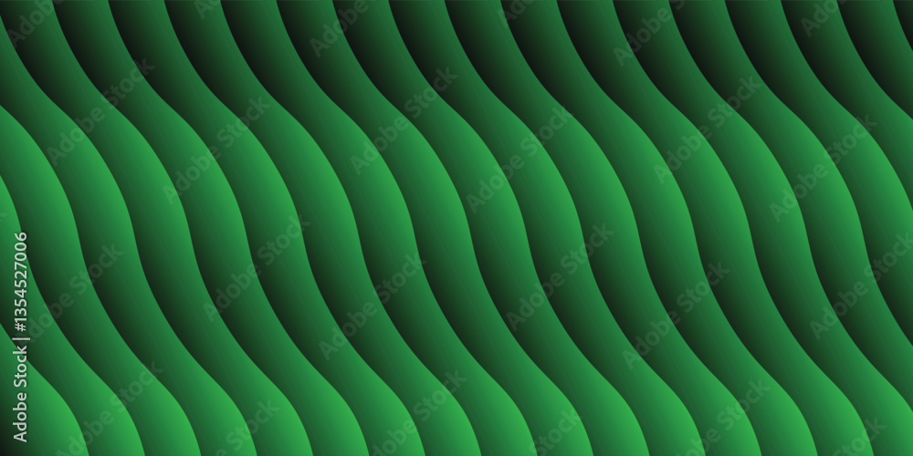 Poster modern abstract green wave pattern loop background. green background for banner