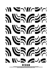 Retro black and white geometric pattern background, vector abstract circles, abstract pattern art.