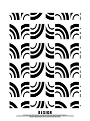 Retro black and white geometric pattern background, vector abstract circles, abstract pattern art.