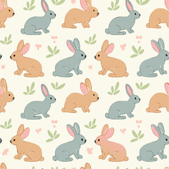 Obraz premium seamless pattern with rabbits