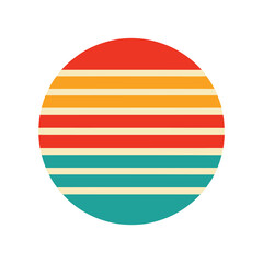 Retro Sunset Circle Graphic Design . Vector retro for greeting card, banner, poster,&nbsp;t-shirt