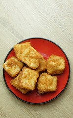 fried crispy tofu in a plate