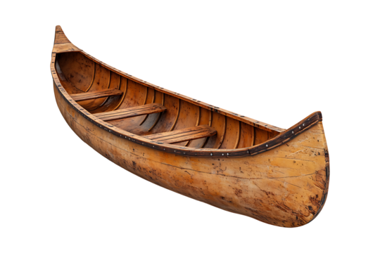 canoe Isolated on White and Transparent Background PNG Image.