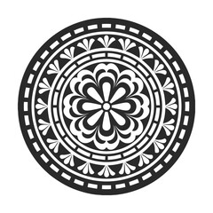 Geometric Mandala Pattern Vector Design.