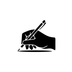 Hand writing continuous line drawing hand with pen line art illustration
