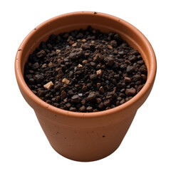 Gardening Terracotta Pot with Dark Soil – High-Quality Transparent Image