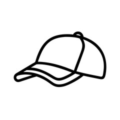 baseball cap outline icon, isolated vector illustration