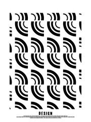 Retro black and white geometric pattern background, vector abstract circles, abstract pattern art.