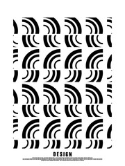 Retro black and white geometric pattern background, vector abstract circles, abstract pattern art.