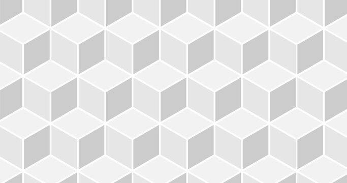 Seamless pattern of white cubes on a gray background. Vector illustration