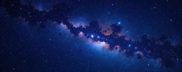 Naklejka premium A vast starry night sky with stars shining brightly against a dark canvas of space and galaxy background, dark sky, astronomical scene, outer space