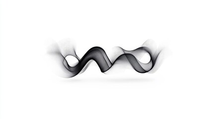 Abstract Black Wave Pattern on White Background for Creative Design