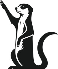 vector illustration of a black meerkat