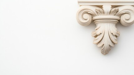 Naklejka premium Ornate Decorative Ceiling Cornice with Elegant Floral Design Element