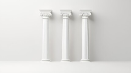 Elegant White Columns in Minimalist Interior Design Setting