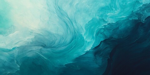 Abstract Teal Ocean Waves Swirling Water Texture Blue Green Background