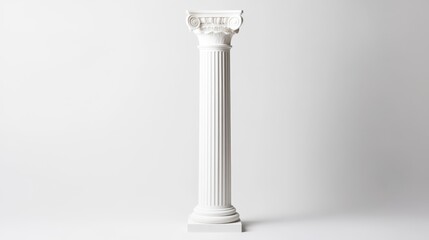Fototapeta premium Elegant White Column with Decorative Capital in Minimalist Setting