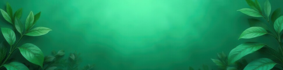 Obraz premium Subtle teal to emerald gradient, lush foliage feel, nature, soft
