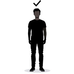 Fototapeta premium minimalist silhouette illustration featuring a full-body outline of a person standing upright