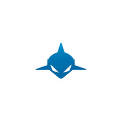 Fierce Shark Head Minimalist Logo Isolated on white background