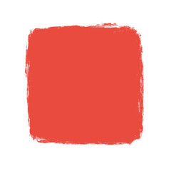 Painted Red-Orange Square with Brushstroke Edges