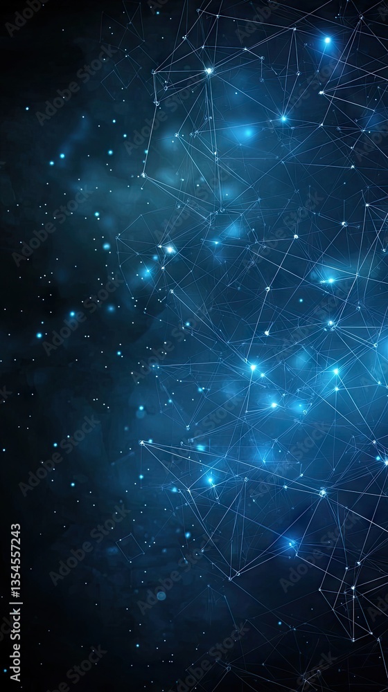 Poster Abstract network pattern in deep space. Possible use Digital technology background