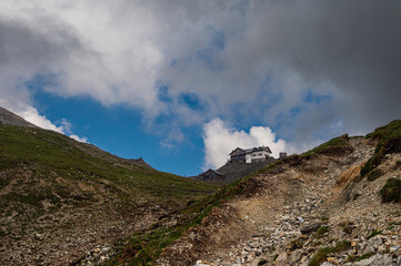 nature sceneries along the Monzoni Valley, Dolomites, Val di Fassa, Italy