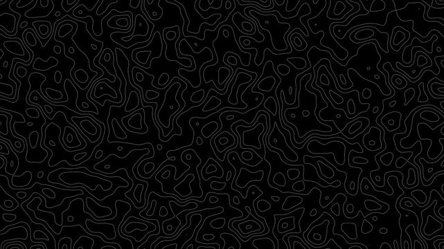 Abstract outline topographic isolated on black background 4k animation video