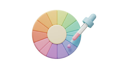 Obraz premium Isolated Palette Color Wheel and Pipette