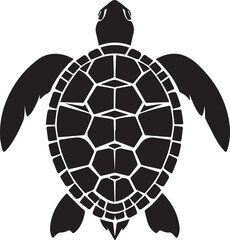 Obraz premium black vector illustration of a tortoise logo icon in silhouette. Perfect for branding, logos, or minimalist designs.