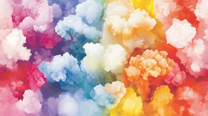 Colorful Smoke Clouds Vibrant hues drift seamlessly across the sky in a visually appealing pattern