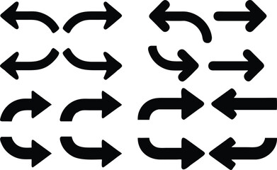 Collection of Black Arrows in Various Directions