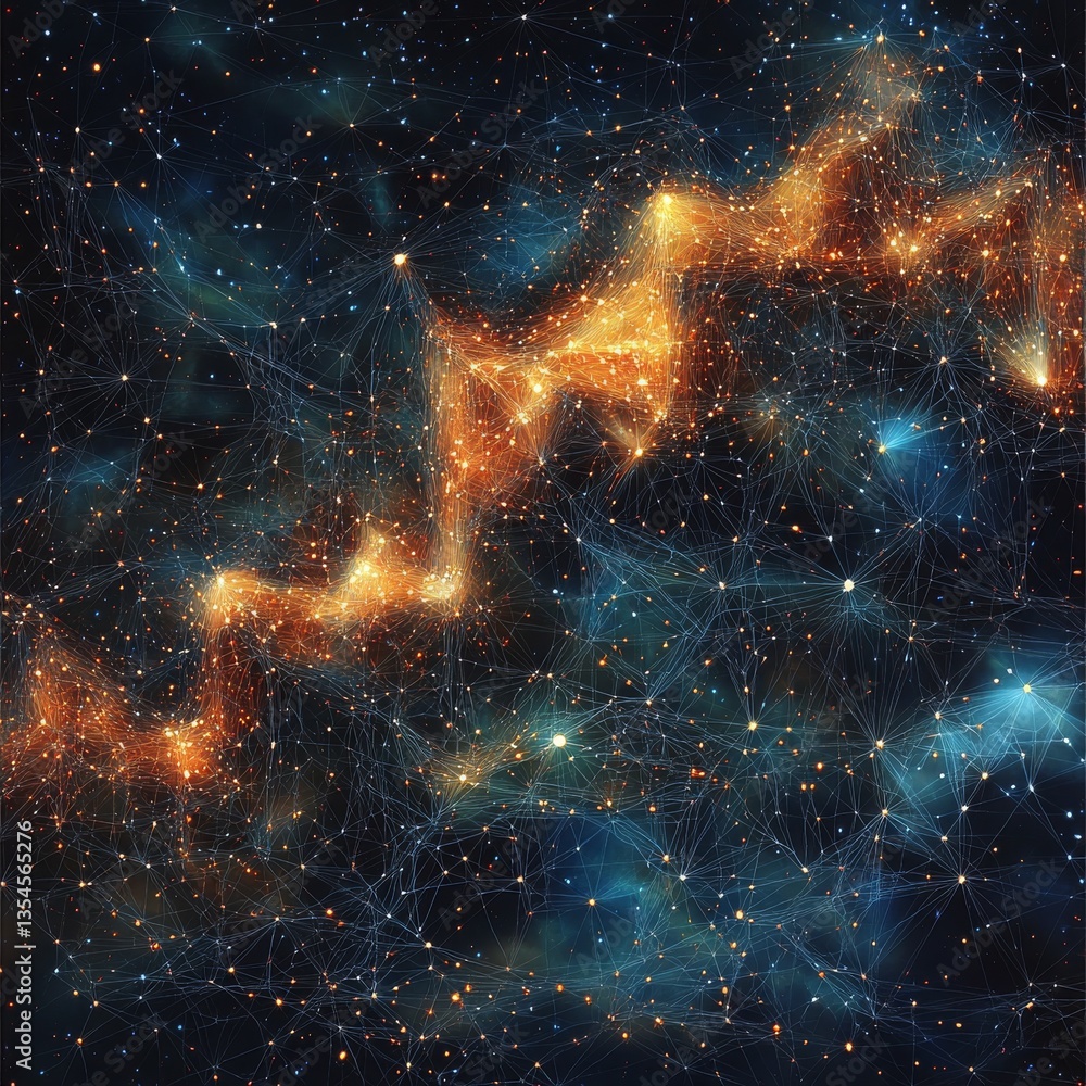 Fototapete interstellar network: a cosmic web of light and connection across the vastness of space