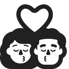 Kissing Couple with Heart