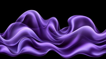 Obraz premium Abstract purple flowing waves on black background.