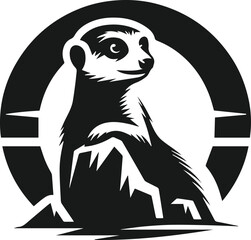 vector image of a meerkat