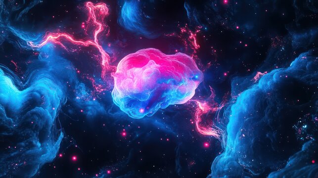 Abstract Colorful Cosmic Nebula Design