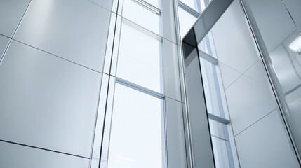 Fototapeta premium Modern glass architecture with sleek lines and reflections
