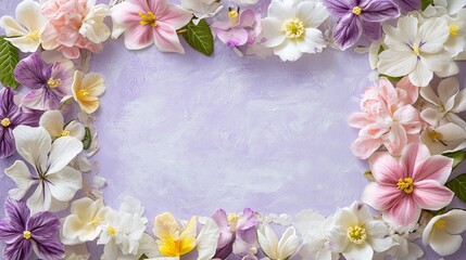 A Vibrant Floral Frame in Soft Spring Colors
