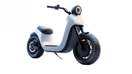 Obraz premium Modern electric scooter with a sleek frame and handlebars isolated on a transparent background
