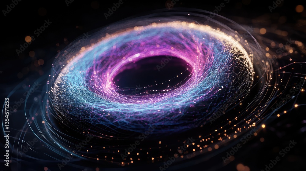 Poster vibrant swirl of light and energy in abstract digital art representing motion and dynamic forces, pe