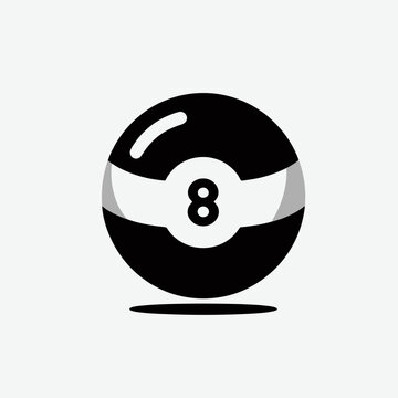 recommend clip art: very simple flat and minimalist Billiard Ball silhouette in black on a white background