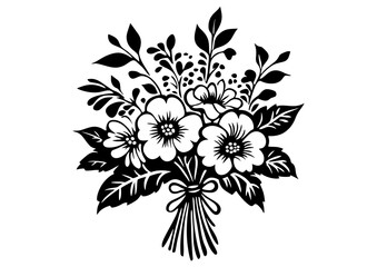 Art Nouveau bridal bouquet Graphic Accents, vector illustration, vintage elements	
