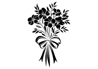 Art Nouveau bridal bouquet Graphic Accents, vector illustration, vintage elements	
