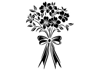 Art Nouveau bridal bouquet Graphic Accents, vector illustration, vintage elements	
