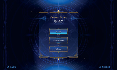 Set of Dark Fantasy Modern User Interface Elements. Fantasy magic Lobby screen with vertical menu. Template for game interface. Vector Illustration EPS10