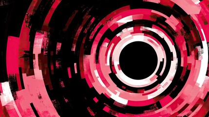 Abstract concentric circles, digital art