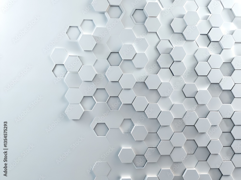 Aufkleber abstract white hexagon pattern background texture