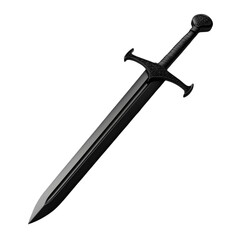 Fototapeta premium A beautifully crafted black sword, showcasing detailed engravings and a sleek design, symbolizing strength and historical significance.