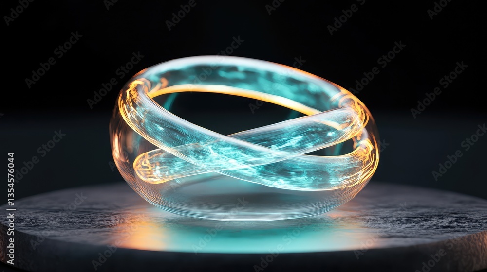 Poster a captivating glass sculpture with dynamic fluid design representing the flow of energy and motion i